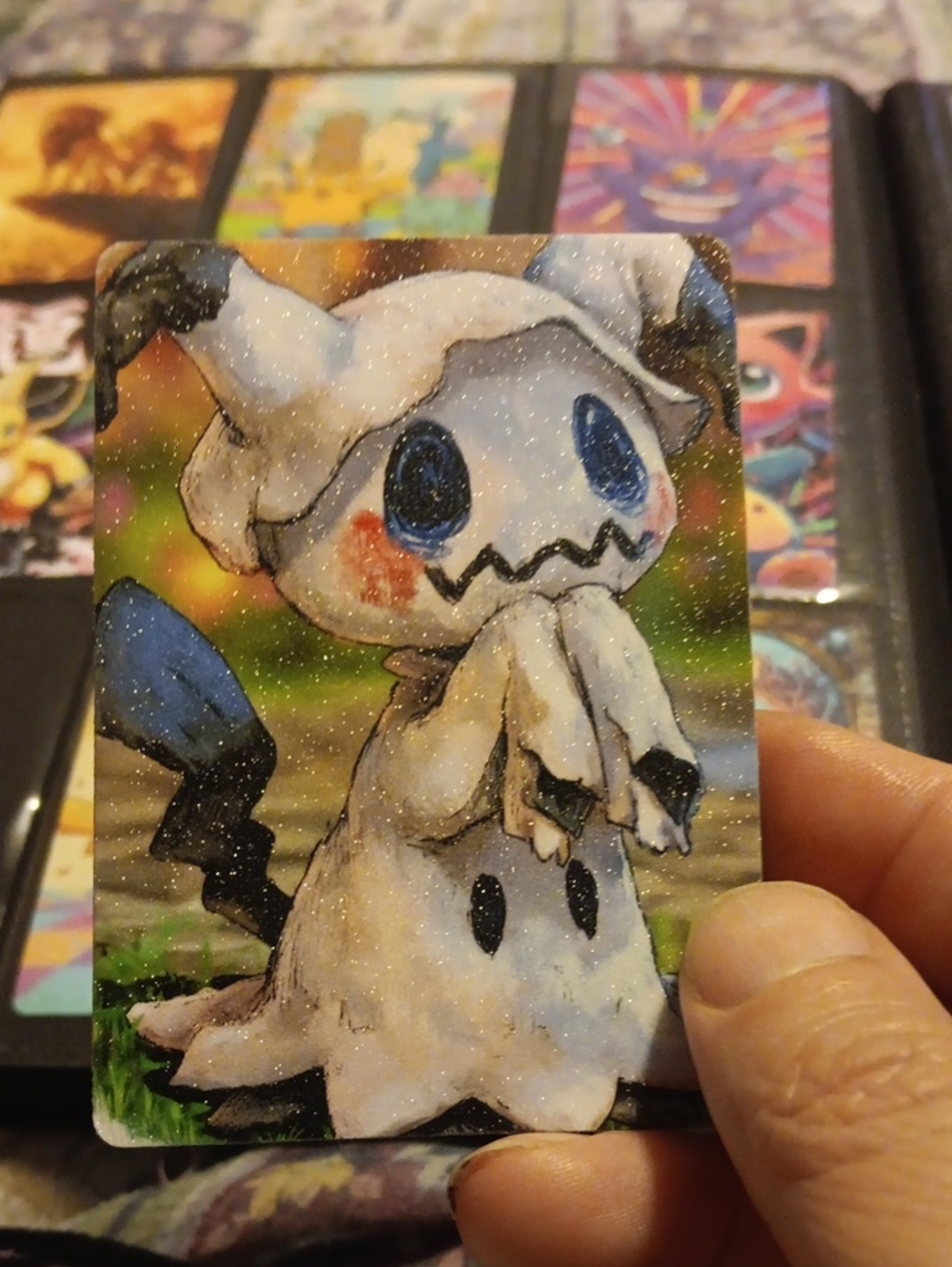 Mimikyu Holographic Art Card - White & Blue Collectible